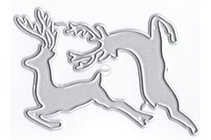 DzIxY Adorable Christmas Deer Metal Cutting Dies for Card Making Embossing Paper Die Cuts Sets Album Scrapbooking Templates Stencils Storage Pockets