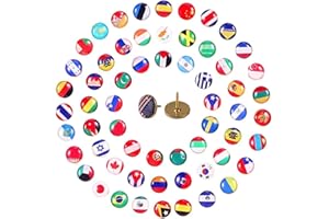 QANYE 100 Pezzi Creative Puntine da Disegno, Puntine da Disegno Bandiere, Mappa Chiodini, Puntine, Utilizzato per Fissare la Carta Sulla Bacheca di Sughero o Contrassegnare il Paese Sulla Mappa del Mondo