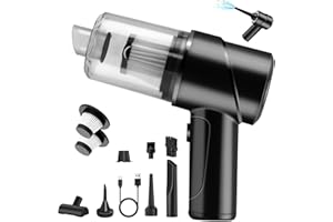 AGARELE Cordless Handheld Vacuum Cleaner,12000Pa Car Vacuum Cleaner 4 in 1 Vacuum Cleaner&Air Blower&Pump Powerful Multifunctional Vacuum with Extension Nozzles for Car, Office, Home Black
