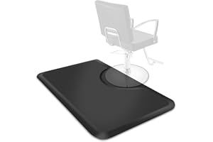 Saloniture 3 ft. x 5 ft. Salon & Barber Shop Chair Anti-Fatigue Floor Mat - Black Rectangle - 1/2 in. Thick