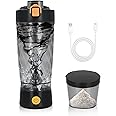 Nastopee Electric Protein Shaker Bottle, Mixer Cup for Shakes and Meal Replacements, BPA-free, Portable Blender Cup/USB Rechargeable Shaker, 24oz/650ml (Black)