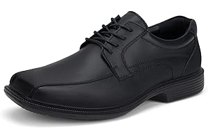 HEEZ Anzugschuhe Herren, Klassischer Businessschuhe Oxford Derby Schuhe, Herren Comfort Hochzeits Schnürhalbschuhe Herrenlederschuhe, Quadratische Zehenpartie