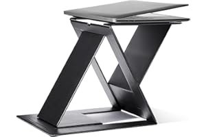 MOFT Z niewidoczne cienkie biurko z siedziskiem, przenośne, regulowane kąty siedzące, kompatybilne z większością laptopów (czarne)
