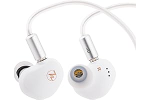 Linsoul 7HZ G1 In-Ear Monitor,Auriculares IEM con Diafragma Dinámico de 10mm DLC, Audífonos para Juegos con Cable Desmontable OFC Plateado para Músicos Audiófilos(TypeC con Mic,Blanco)