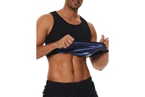 LAZAWG Sauna Sweat Vest for Men T Shirt Heat Trapping Tank Tops Waist Trainer Body Shaper Slimming Weight Loss Workout Suit