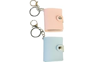 MXHBSTP 2Pcs Mini Photo Album, Small Photo Book Keyring, Photo Album Scrapbook Keyring Small Keyring Pockets Photo Key Accessories for Family Couples Small Photo Album Holder Keychain with Split Ring