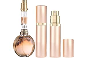 OSALALA 5ml Perfume Atomiser Refillable Bottles Mini Portable Spray Travel Bottle Empty Atomizer Bottle for Purse Handbag Pocket Luggage Man Woman (Gold)