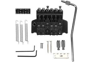 WOSUNE Sistema di ponte tremolo per chitarra, stabile stabilizzatore a molla per chitarra, dimensioni compatte pratico metallo cromato argento appassionato di musica da concerto insegnamento della(black)