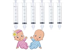 EVABRIS Jeringa Lavado Nasal Bebe, Irrigador Nasal Reutilizable, Sacamocos bebe, Limpiador de Nariz niños, Jeringuilla Aspirador para hacer Lavados Nasales (6 Unidades)