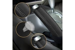 SUNBREATH Compatible with Genuine Leather Hand-Stitched Handbrake Cover Interior Accessories Protective Cover Decoration for Honda Civic 2006 2007 2008 2009 2010 2011
