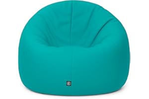 PATCH HOME Patchhome - Pouf 2 in 1, cuscino da pavimento, poltrona a sacco da gaming, per adulti e bambini, con imbottitura (Ø 145 cm, turchese)