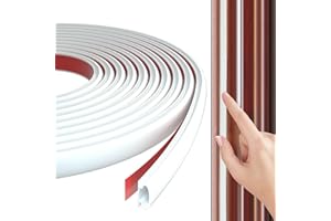 KAYLEINSTER 8m Blanc Type D Joint Porte Fenêtre Isolant Froid et Phonique Joint Isolation pour Fenêtre Porte D-Profil,Bande D'étanchéité TPE Autocollante en Caoutchouc,Bande Calfeutrage PVC Porte Voiture