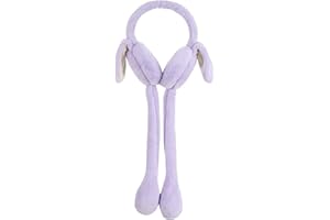 HENKi Kinder Mädchen Damen Winter verstellbare Ohrenwärmer Ohrenschützer Hochdrücken Push Hase Ohren Bewegung Beweglich Gestrickte Kunstpelz Plüsch Ohrenschützer Mode
