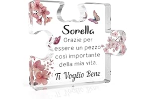 CDIXLMUZ Regalo Sorella Regali Sorella Regalo Sorella Compleanno Idee Regalo Sorella Regali Per Sorella Targa Acrilica Puzzle Regalo Per Sorella Regalo Per Sorella Compleanno Regali Sorella Compleanno