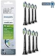 Philips Genuine Sonicare Optimal Electric Toothbrush Replacement Brush Heads, 8 Pack, Black - HX6068/13