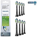 Philips Genuine Sonicare Optimal Electric Toothbrush Replacement Brush Heads, 8 Pack, Black - HX6068/13