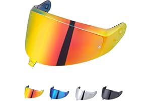 JQF GEAR Motorradhelm Visier für Shark SKWAL i3/RIDILL 2/ D-SKWAL 3,Helmvisier Motorrad Windschutz Helm Objektiv Visier Vollgesichts,Helmvisiere Zubehör Ersatz (Chrom Rot)
