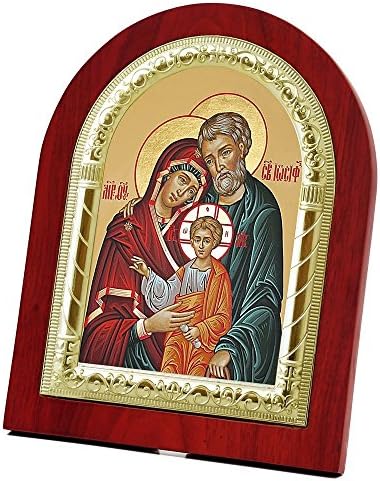 FengMicon the Holy Family Wooden Back with Metal Trim Frame Christian Icon Catholic Gift