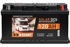 ‎EXAKT Solarbatterie 120Ah 12V EXAKT DCS Wohnmobil Versorgung Boot Solar Batterie (120AH 12V)