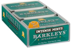 Barkleys Verde Invernale Caramelle Menta Intensa. Confezione da 6 Lattine. Senza derivati del latte, Glutine, Uova, Soia e sostanze animali. Adatto a Vegetariani e Vegani. Da collezionare