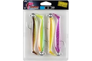 Fox Rage Zander Pro Shad Mixed UV Colour Pack Loaded - 4 Rubber Fish