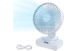 Aischens Ventilateur de Table USB Portable Ultra-Silencieux, Auto Oscillant 120°, Mini Ventilateur de Bureau Puissant Rechargeable 4000mAh, 4 Vitesses, Petit Ventilateurs pour Maison Chambre Extérieur