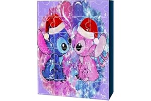 FROVI Aotonow Stitch calendrier de l'avent de noël 2023 : Calendrier de l'Avent de Noël idéal de 24 jours - Cadeau surprise pour les filles, les garçons et les enfants (A)