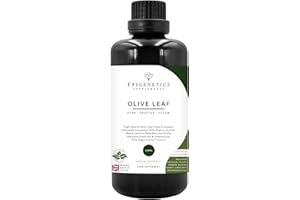 EPIGENETICS Olive Leaf Extract 100ml | Steeped Olea Europaea + Purifed Water | UV Protected Miron Glass + Dropper Lid | UK Made Vegan Friendly Liquid