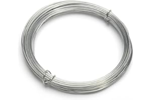 Abacus Range Galvanised Garden Wire 1.2mm x 20m Long, Silver Rust Resistant Metal Wire Coil Ideal for Plants, Crafting, Netting, Repairing, Gardening, Hanging, and Fencing