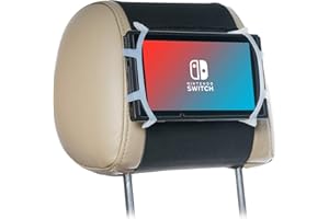 Ninitendo Switch Car Mount TFY Car Headrest Mount Silicon Holder for Game Machine Nintendo Switch -White