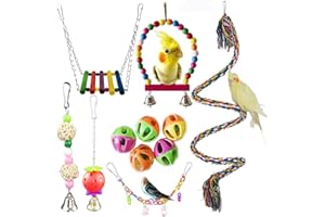 HIMTOP 11 Pack Bird Toy Parrot Chewing Toys, Parrots Cage Toys, Parakeet Parrot Swing Chewing Hanging Toy for Small Parrots, Macaws, Parakeets, Conures, Cockatiel, Budgie and Love Birds