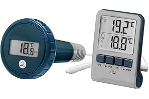FIAP DigiSwim ACTIVE - Thermometer - Funkthermometer - Schwimmthermometer -digital - Wassertemperatur - Lufttemperatur - Bequemes Ablesen der Wassertemperatur - Pool - Gartenteich - Schwimmteich