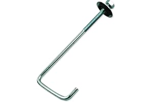 IRONLUX - Pack 10 Ganchos de Fijación - Ideales para Uralitas y Planchas de Policarbonato Transparentes - Espesor 6 mm - Medidas 150 x 52 x 20 - Fabricado en Zinc