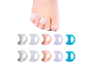 ZFRITP 10 Pcs Separateur Orteil En Gel,Petit Correcteurs D'orteils,Redresseur Orteil,Separateur Orteil Silicone,Orthese Pied, Pour Les Orteils Qui Se Chevauchent, Les Ampoules, La Pression, La Douleur