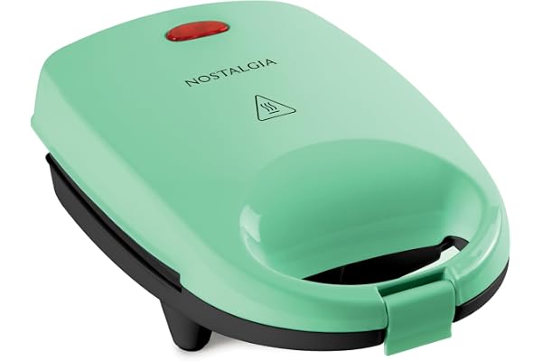 Nostalgia MSAND5MG MyMini Personal Sandwich Maker Poches à pizza, Quesadillas, Petit-déjeuner, Paninis, Mini, Vert menthe