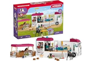 ‎SCHLEICH schleich HORSE CLUB | Pferdetransporter 42619 | mit Pferdebox, 3 Pferden, Lisa, ihren Eltern und Zubehör | Geschenk für Mädchen und Jungen | Pferde Spielzeug für Kinder ab 5 Jahre | Set aus 227 Teilen