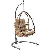 Rehome Malta Tek Kişilik Rattan Bah&ccedil;e Salıncağı | A&ccedil;ık Kahve
