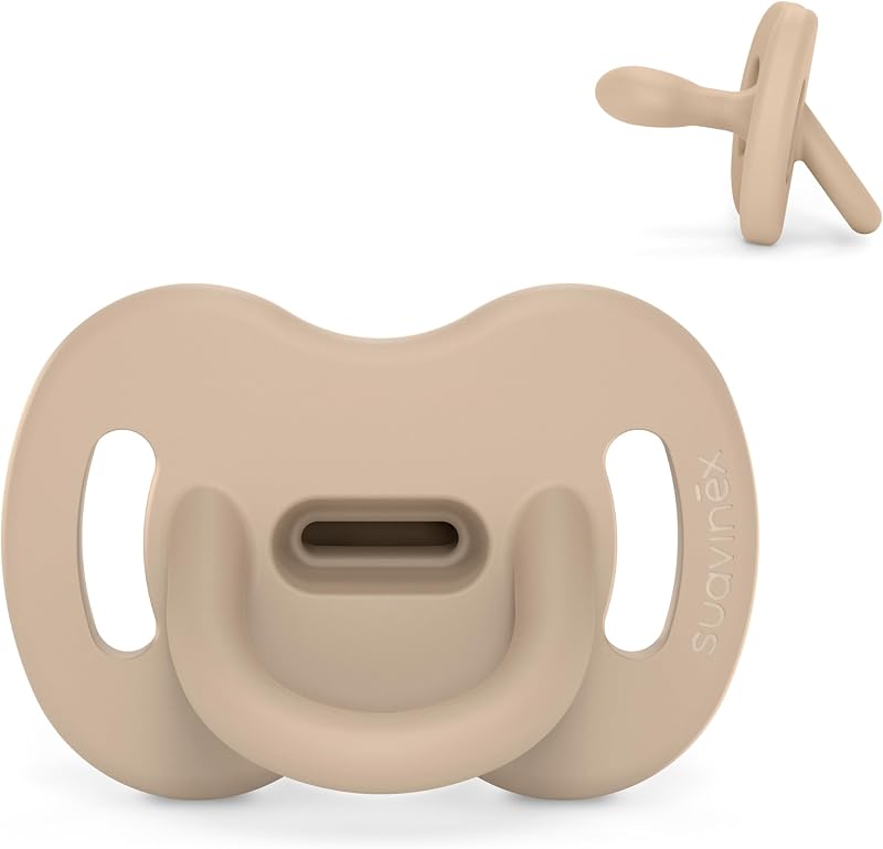 Suavinex, Chupete Todo Silicona, para Bebés 6/18 Meses, con Tetina Fisiológica Sx Pro, Súper Blandito y Flexible, Ideal para Dormir, Respeta el Desarrollo Bucodental, Colour Essence, Irish Cream