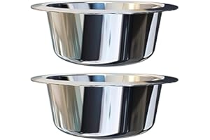OXKOX Pack of 2 Dog Bowl - Stainless Steel Dishwasher Safe - Bowl for Cats, Dogs, Pups, and Kittens - Ideal for Wet and Dry DOG Food and Water Bowl (Medium)