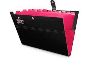 HAISSKY Cartella Portadocumenti Espandibile, Cartelle da File Fisarmonica Office Documenti con Bottone Scatto, Cartella Portariviste con 12 Tasche Ufficio della società Casa