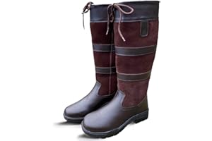 KTY Long Leather Country Boots - Adults Equestrian Ladies Womens Riding Walking Outdoor Yard Brown Black UK Size 3-9 STANDARD, SEMI-WIDE, WIDE, EXTRA WIDE Calf Width