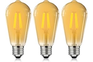 EYLM Edison LED ampoules, Vintage ampoule E27 LED ST64 4W 220V, ampoule decorative Edison Ampoule Antique lampe, Blanc Chaud design industriel pour Restaurant Café Bar,3 Pièces
