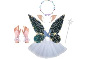 SHENGOU Elfenflügel Mädchen,Elfen Feen Flügel,Feenflügel Damen,Schmetterlingsflügel Mädchen,Feenflügel Kinder,Kinderflügel Fee,Schmetterlingsflügel Kinder,Elfen Flügel Kostüm