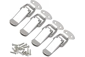 ZiYuya 4PCS Edelstahl Spannverschluss, 56mm Hebelverschluss, Federbelastete Kippschlösser Hasp, Kistenverschluss, Kappenschloss für Toolbox Schublade Truhe Case Box Schrank (Silber - 4PCS)