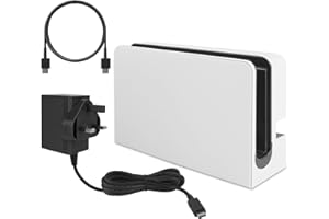 GOPIIPHON Switch Dock for Switch OLED with HDMI LAN Port Type C 2xUSB2.0 Port Switch Docking Station Compatible with Nintendo Switch and Switch OLED(White)