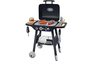 Smoby - BBQ Grill - Barbecue sur Pieds - 18 Accessoires - Hamburger à Assembler, Brochette à Composer, Ustensiles de Barbecue - Côté Plancha et Côté Grill - A partir de 3 Ans - Fabrication Française