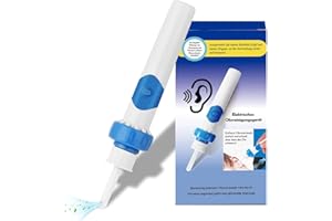 JICICUXI Ohrenschmalz Entferner Sauger,Oroclear Ohrenschmalz-Sauger, Elektrischer Ohrenschmalz Entferner mit Sauger und Waschbaren Ersatzköpfen,Ohrwachs Entferner Set für die ganze Familie-Azurblau