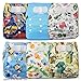 LittleBloom, Reusable Pocket Cloth Nappy, Fastener: Velcro, Set of 6, Patterns 602, With 12 Bamboo Inserts, (see "Special Offers and Product Promotions" for Special Offers Detail)