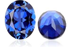 CHINALUSTER Royal Blue Synthetic Sapphire Oval Cut Loose Gemstone, Lab Created Corundum Stone for Jewelry Making (0.5-5 Carats, 1 Piece)