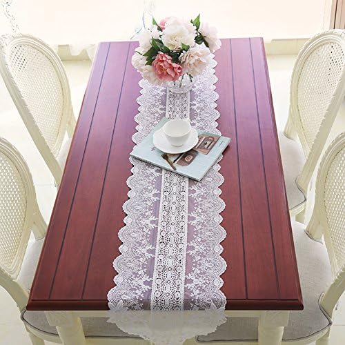 JINGJIE Restaurant dining table Table runner,Lace hollow Simple Crystal Pendant Table runner Tv cabinet Tea table Cloth-A 30x150cm(12x59inch)